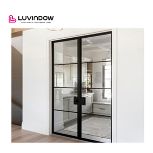 Puerta de Entrada de Acero de Diseño Francés Moderno para Exteriores de Casas en Oferta, con Doble Panel de Vidrio Templado Aislante y Aislamiento Acústico - Product Image 2