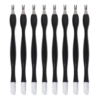 Pousse-cuticules professionnel double face en acier inoxydable, 12 pièces, pour éliminer les peaux mortes, outil de manucure et de nettoyage des ongles pour salon et usage domestique