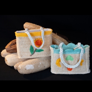 Venta al por mayor de bolsos de lufa natural de moda para niñas, bolsos de uso diario para mujeres - Product Image 4