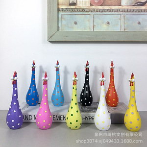 Adorno Decorativo para el Hogar con Diseño de Pollo de Dibujos Animados, Paquete de Varias Piezas, Resinas Sintéticas, Estilo Contemporáneo, Decoración para Sala de Estar - Product Image 1