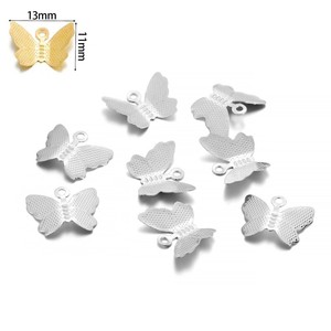 Butterfly Pendant 13x11mm Gold Plated Iron Charm For <b>Necklace</b> Making - Product Image 5