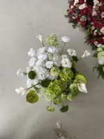 Susunan Bunga Calla Lily Hydrangea Anggrek yang Disesuaikan, Elegan, dan Anggun, Centerpiece Bola Bunga Hijau Putih untuk Dekorasi Pernikahan
