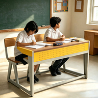 Vente en gros d'usine, mobilier scolaire indien, table d'étude ergonomique à double siège et chaises pour les étudiants, utilisation en classe