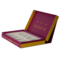 Boîte cadeau de luxe en carton rigide avec logo personnalisé, grand format, finition mate violette, emballage alimentaire haut de gamme, boîte vide avec couvercle à clapet