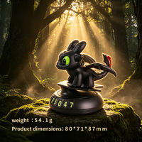 Ornement officiel HTTYD Toothless Night Fury pour tableau de bord de voiture avec effets sonores et lumineux, et panneau de numéro de stationnement temporaire
