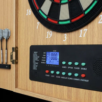 Armoire de fléchettes électronique professionnelle en MDF pour 8 joueurs, avec écran LCD rétroéclairé bleu, 18 jeux et 159 variations, pour fêtes à domicile, avec fléchettes à pointe souple