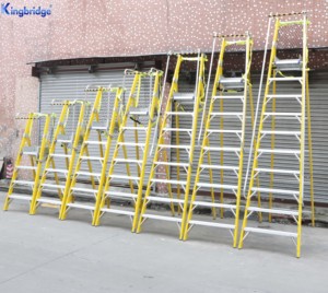 Phong cách công nghiệp di chuyển an toàn sợi thủy tinh bục nền tảng thang với lan can gấp & tính năng cách nhiệt - Product Image 2