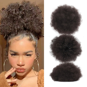 <span class=keywords><strong>Chignon</strong></span> Afro court synthétique bouclé pour femme Alileader <span class=keywords><strong>avec</strong></span> cordon <span class=keywords><strong>de</strong></span> serrage et élastique - Product Image 1