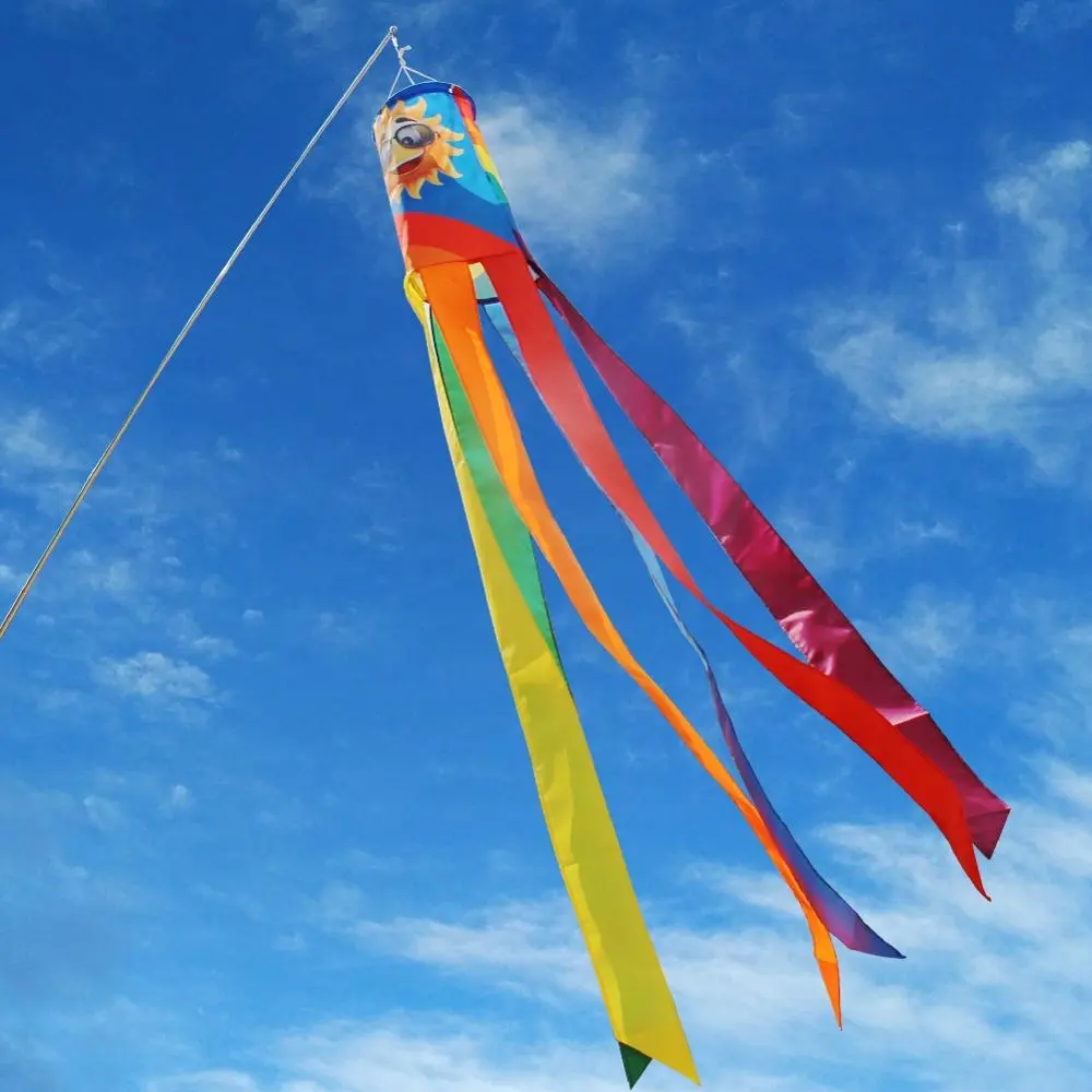 Calcetines de viento de poliéster coloridos y arcoíris, decorativos, personalizados, de alta calidad