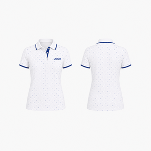 Camiseta de Polo de Golf Personalizada para Mujer, Camisetas de Polo de Alto Rendimiento para Dama, Blancas, de Manga Corta, Secado Rápido, Transpirables, Elásticas, OEM, ODM, Privadas - Product Image 4