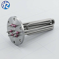 Chauffe-eau industriel à immersion 8kW 380V triphasé DN65 à bride de 2,5 pouces en acier inoxydable pour chaudière