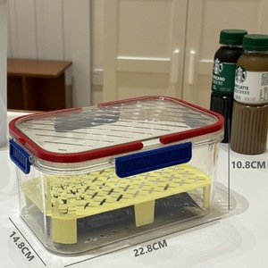 Food <b>Storage</b> <b>Box</b> Rectangle 22.8Cm X 14.8Cm X 10.8Cm With Handle For <b>Camping</b> Refrigerator Use - Product Image 1