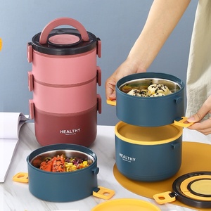 Văn Phòng Di Động Nhân Viên Sinh Viên Tiffin 304 Thép Không Gỉ Đa-Hai Lớp Cách Điện Hộp Ăn Trưa Với Nắp Nhựa Cho Văn Phòng Trường Sử Dụng - Product Image 5