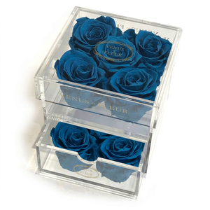 Custom Cube Crystal Clear Acrylic Flower Box Transparent Floral Display Box for Gift and Decoration - Product Image 1
