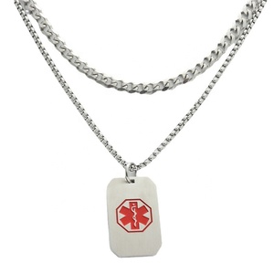 Изготавливаемые на заказ медицинские оповещения ID подойдет в качестве подарка как для мужчин, так и для нержавеющей стали аварийный медицинский ювелирные изделия Dog Tag ожерелье для женщин - Product Image 3