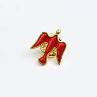 Broche émail en alliage de zinc en métal épingle de revers croix blanche colombe pour cadeau chrétien
