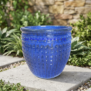 Modern Glazed Clay Ceramic Lightweight Circular <b>Succulent</b> Plant <b>Pot</b> for Outdoor Use 500 Capacity - Product Image 3