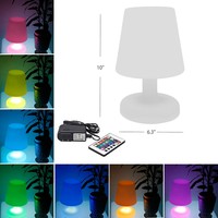 Lampe de table LED solaire Unibody IP65 à recharge par batterie, étanche, pour jardin et maison, couleur RGB - Grande Vente