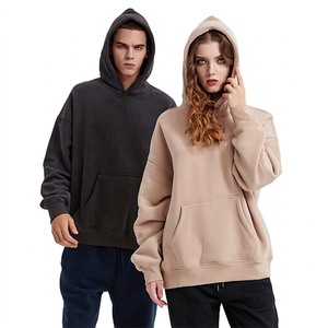 Sudadera con Capucha Unisex Extra Grande, Color Sólido, Forro Polar, Diseño con Bolsillos, Corte Regular, Ropa de Otoño - Product Image 1