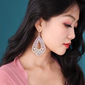 Boucles d'oreilles pendantes faites à la main, anti-allergiques, double face, avec strass AB colorés, pour la danse du ventre et la danse latine, pour fille - Product Image 6