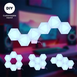 Smart App <b>Remote</b> <b>Control</b> LED Hexagon <b>Lights</b> RGB Color Changing Wall Sconces Music Sync Gaming <b>Light</b> - Product Image 3