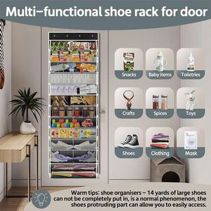 Practical White Modern Reusable Foldable Breathable Oxford Cloth Door <b>Shoe</b> Organizer Durable Hanging Closet <b>Storage</b> Bags Walls - Product Image 4