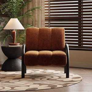 Modern Single Living Room <b>Armchair</b> Casual Lazy Leisure Chair Apartment Bedroom Hotel <b>Dining</b> Fabric Cover Tufted Design - Product Image 1