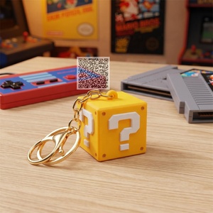 Llavero Cubo Misterioso Amarillo con Bloque de Preguntas, Juguete Sorpresa con Temática de Videojuegos para Máquinas Expendedoras Gashapon, Regalo a Granel para Fiestas - Product Image 5
