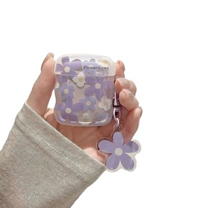 Étui pour écouteurs AirPods 1/2 Pro 2, design de niche à petites fleurs violettes, 3e génération, étui souple 3D avec cadre - Product Image 5