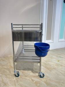 현대 스테인리스 병원 응급 카트-응급실용 4 개의 캐스터가 있는 2 서랍 의료 카트 - Product Image 3