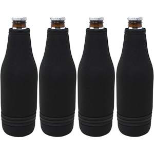 Beer Bottle Sleeves Easy Zipper Bottom Neoprene Insulated <b>Cooler</b> Covers Fit Standard 12oz Long <b>Neck</b> Bottles Enclosed Bottom - Product Image 3