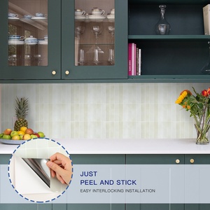Ship Only to USA Pink Peel and Stick Wall Sticker <b>Kitchen</b> Backsplash 3D Wallpaper Mosaic Sticker for HomeDecor (10 Sheet) - Product Image 6