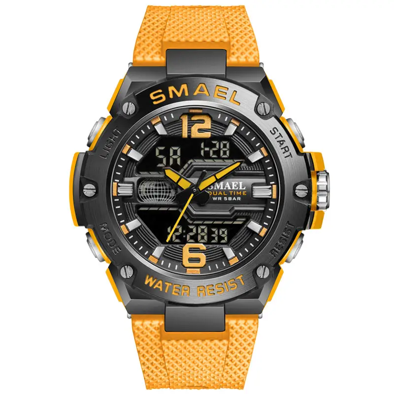 SMAEL Men Watch Sport Clock Waterproof Wristwatches LED Digital Auto Date Stopwatch Alarm Clocks 8033 Men's Casual Watches