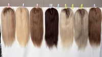 6x7 Base de seda Topper con 100% cabello virgen europeo tupé de ondas profundas para mujeres Rubio Balayage pelo judío Topper
