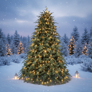 <span class=keywords><strong>Sapin</strong></span> de Noël pré-éclairé en PE et PVC mélangés avec lumières LED blanc chaud - Product Image 4