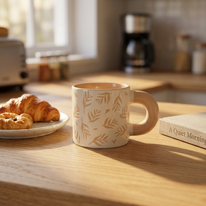 Nouvelle conception, tasse à café classique en porcelaine blanche, café, cappuccino, motif floral de dessin animé, passe au lave-vaisselle et au micro-ondes - Product Image 6