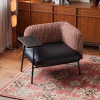 Fauteuil individuel de style Mid-Century pour bureau, chambre, lecture, salon, balcon, créatif avec table d'appoint, fauteuil de détente