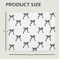 Tapis de souris en caoutchouc antidérapant lavable de style anime mignon de qualité supérieure, avec bord cousu, design nœud noir, 9,25x7,75x0,12 pouces, pour usage au bureau