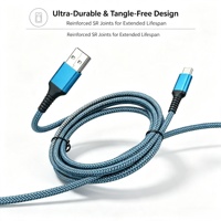 Câble USB-A vers Type-C en nylon tressé avec charge rapide pour ordinateurs et appareils iOS, avec protection anti-tension renforcée