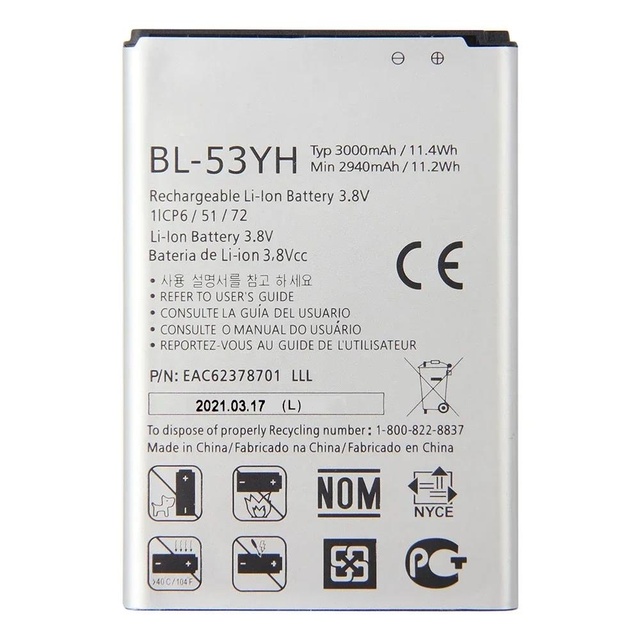 REAL CAP Replacement Battery BL-53YH for LG G3 D850 D855 D858 D859 D851 F460 D850 VS985 LS990 F400 Cell Phone Ion Batteries OEM
