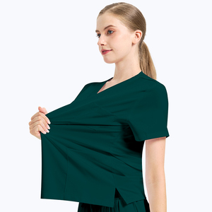 Divisa Medica Ospedaliera <span class=keywords><strong>Viola</strong></span> con Doppie Tasche, Taglia USA, in Poliestere Rayon Spandex, per Infermieri e Dottori, Set Completo - Product Image 2