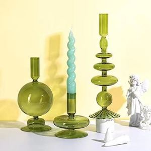 Vase chandelier en verre de style européen Artisanat rétro de luxe Ornement de table à manger de salon Bougeoir à <span class=keywords><strong>fleurs</strong></span> séchées <span class=keywords><strong>Bougies</strong></span> - Product Image 1