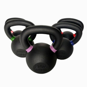 เคตเทิลเบลล์เคลือบผงสีดำน้ำหนักฟรีสำหรับฝึกที่บ้าน - Product Image 2