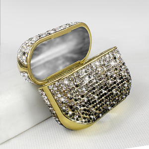 Housse de protection en strass brillant de luxe Laudtec pour <span class=keywords><strong>Airpods</strong></span> 1 <span class=keywords><strong>2</strong></span> <span class=keywords><strong>Pro</strong></span> Pro2 Ins Style pour personnes nobles filles garçons étanche - Product Image 2