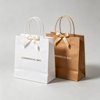 Sac en papier kraft brun biodégradable, écologique et recyclable avec logo personnalisé pour l'emballage alimentaire à emporter des restaurants, fermeture magnétique