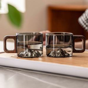 Taza de Té Reutilizable de Vidrio Borosilicato con Asa de Madera, Pequeña Capacidad, Ecológica y Duradera, para Oficina y Hogar - Product Image 2