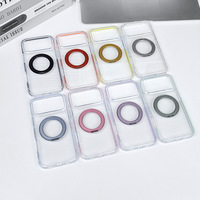 Étui magnétique transparent tendance compatible avec iPhone 18 Pro Max, support métallique 360°, coque de chargement sans fil avec airbag
