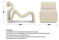 Fauteuil de détente incurvé moderne en tissu pelucheux, canapé simple au design unique, salon, maison, extérieur, hôtel, atelier
