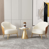 Canapé individuel en cuir véritable de style nordique, mobilier commercial moderne de luxe léger pour hôtels, villas, salons et réunions d'affaires