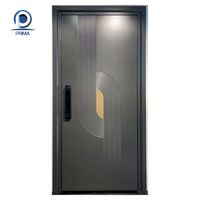 Puerta de Entrada Comercial de Madera Maciza y Acero Inoxidable Prima, con Pantalla de Fibra de Vidrio Resistente al Agua, para Uso en Exteriores de Apartamentos y Hoteles